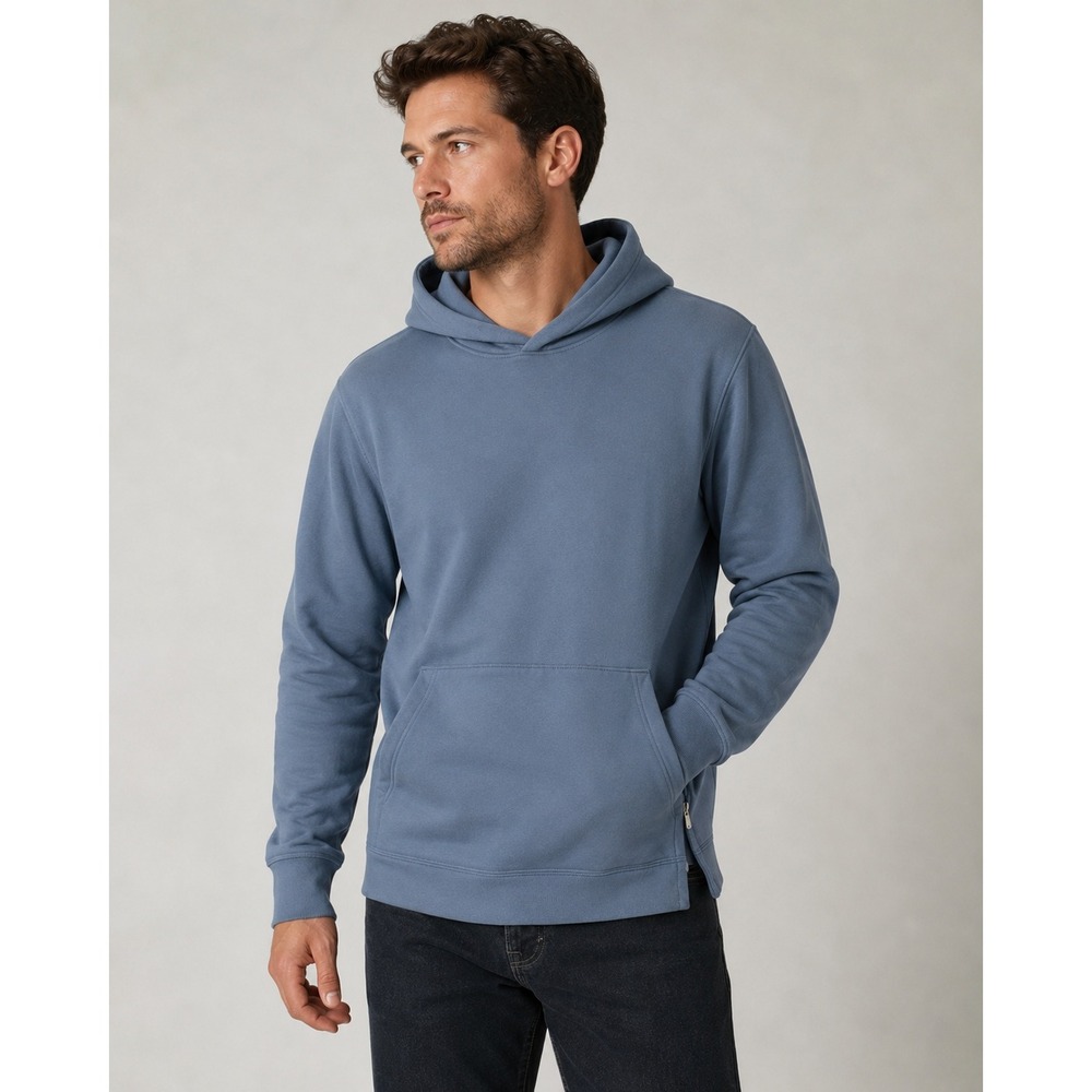 JJohn‎ Elliott Blue French Terry Side Zip Hoodie Mens Large Made in USA